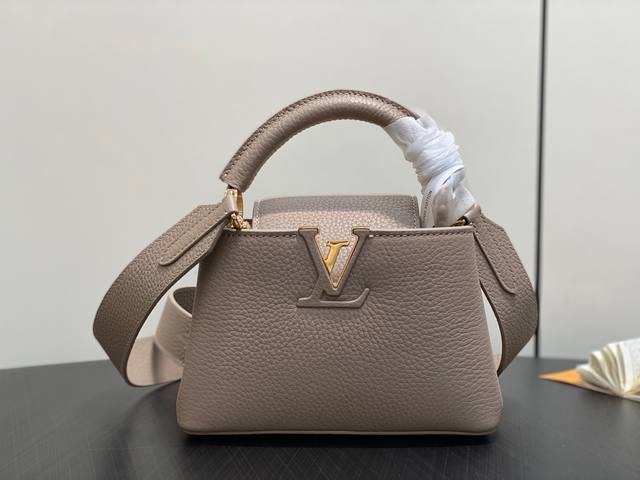 Original boutique M56071 Light Brown Leather Cap Na Ying Style Capucines Mini Ha
