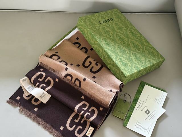 Original with box Size: 35*190Cm Gg Original double-sided scarf Cashmere scarf