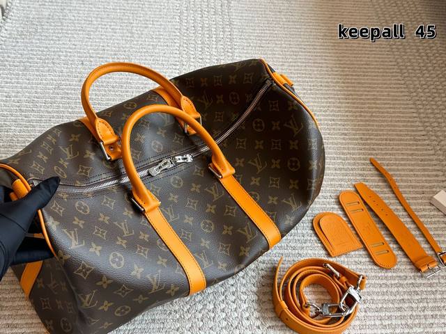 High version travel bag Super cool medium Lv Keepall monogram travel bag Lvkeepa