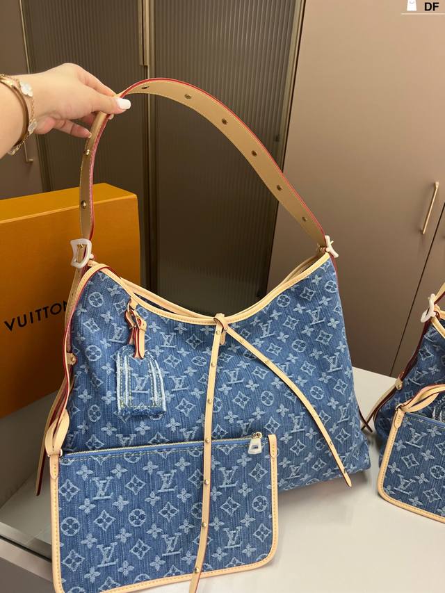 Large chip version Lv Louis Vuitton denim series Carryall shopping bag hand-hel