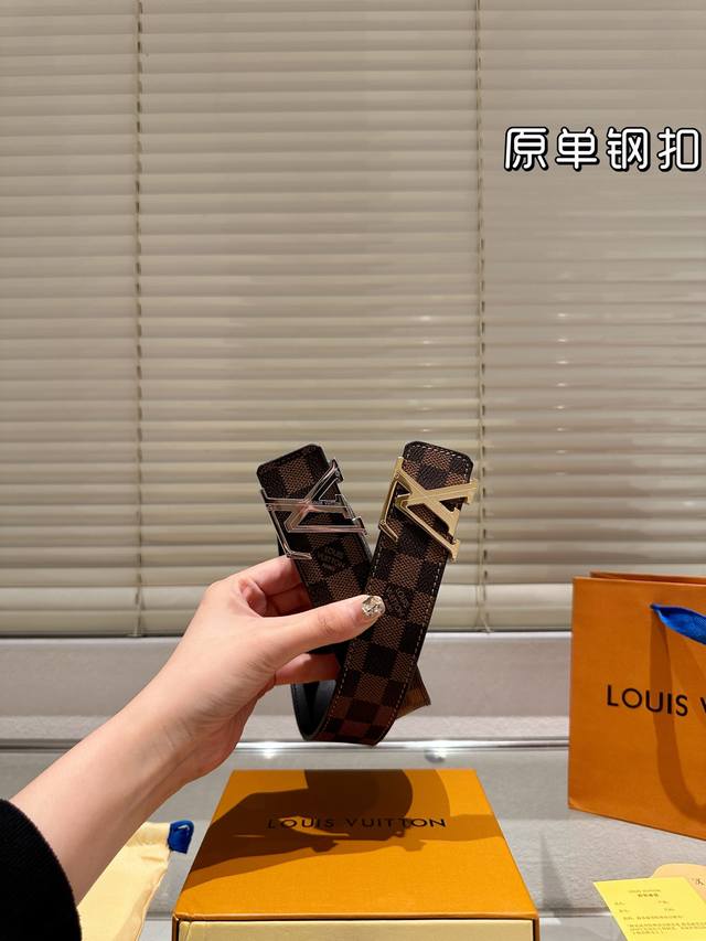 Steel buckle High version! LV leather belt ~ The most popular version among the
