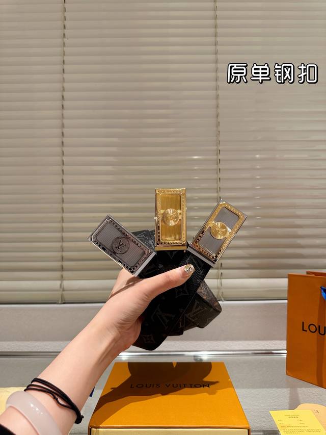 Steel buckle High version! LV leather belt ~ The most popular version among the