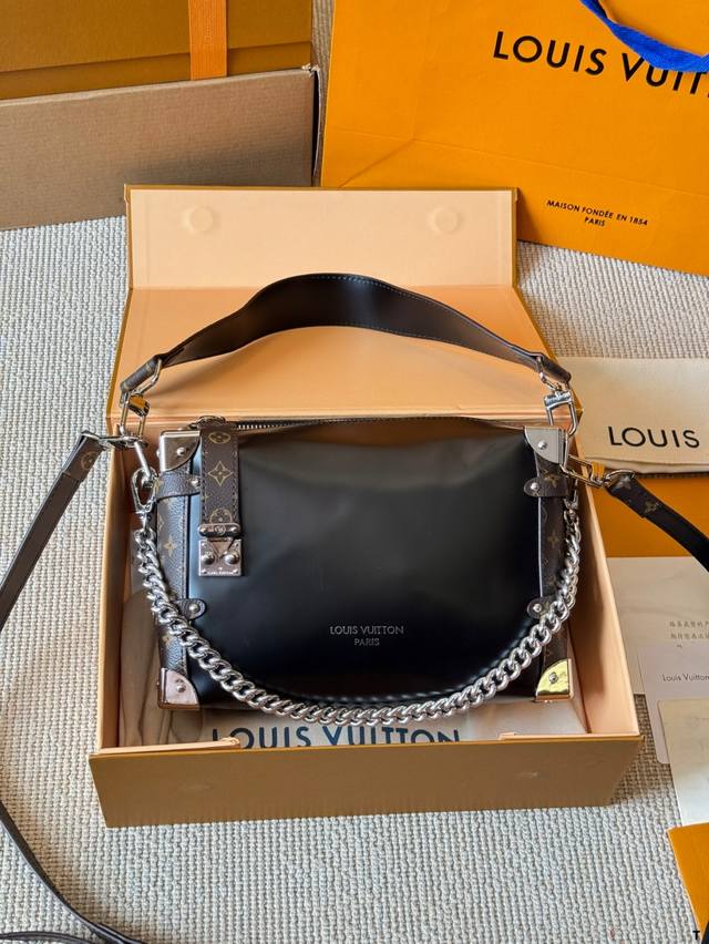 Cowhide leather version Lv Louis Vuitton | Side Trunk Gu Ailing Box Bag 24 new