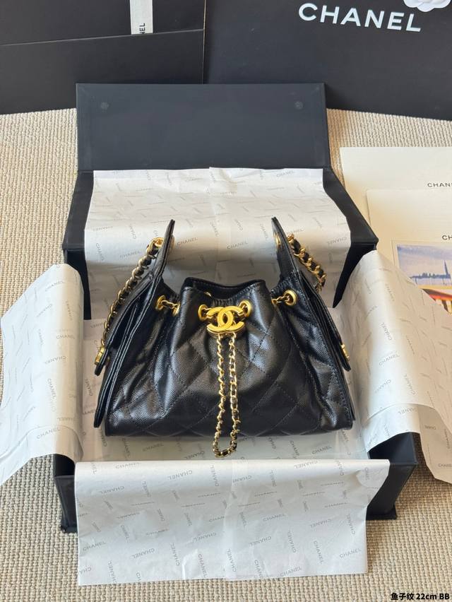 Caviar Mini Chanel 25S Hobo Spherical Cowhide Leather Shopping Bag with Chanel