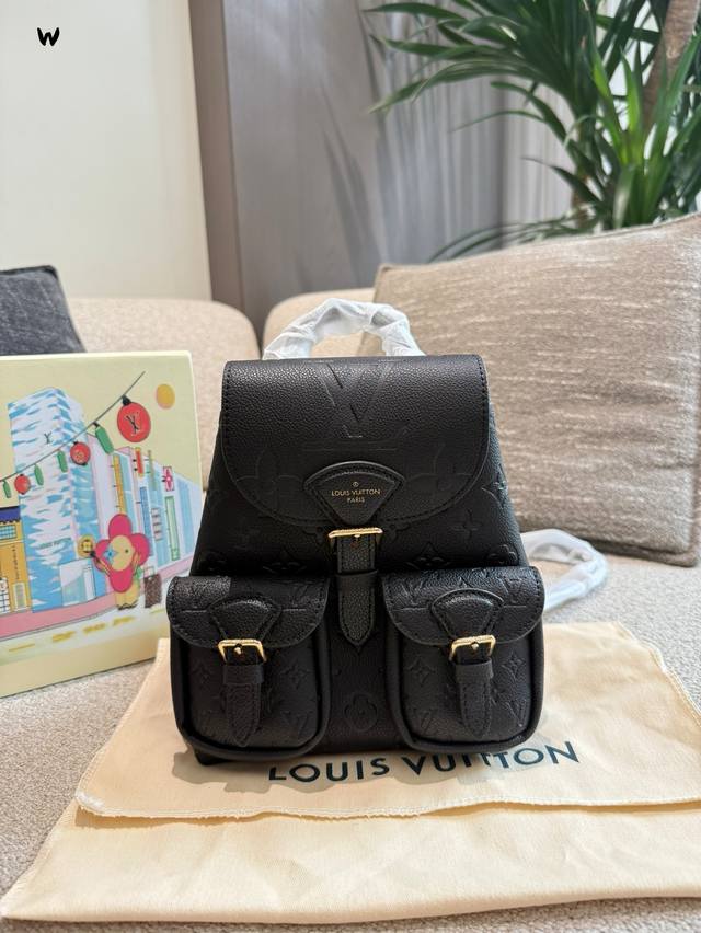 Lv full leather small backpack Lv small but not too wasteful bag Golden Potato R