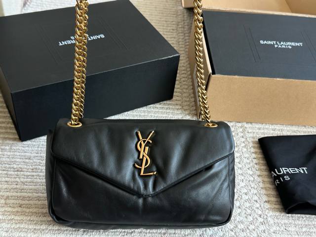 Full set packaging Cowhide version Size 25 12Cm Ysl Loulou Puffer Quilted cloud