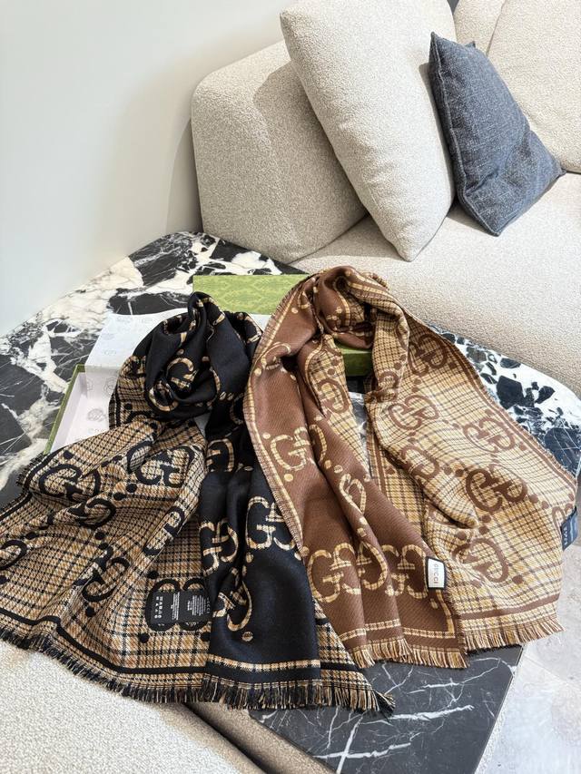 Top-tier original Gucci plaid scarf you can't buy anywhere else. This Gucci scar