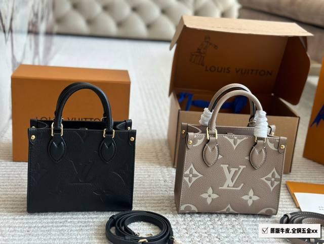 Original leather and all-steel hardware New mini IV Onthego Tote can also be sw