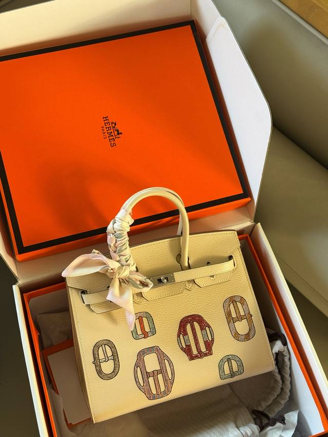 with box cowhide Size: 25*20Cm Birkin 25 Whose white moonlight is this! Bk25 co