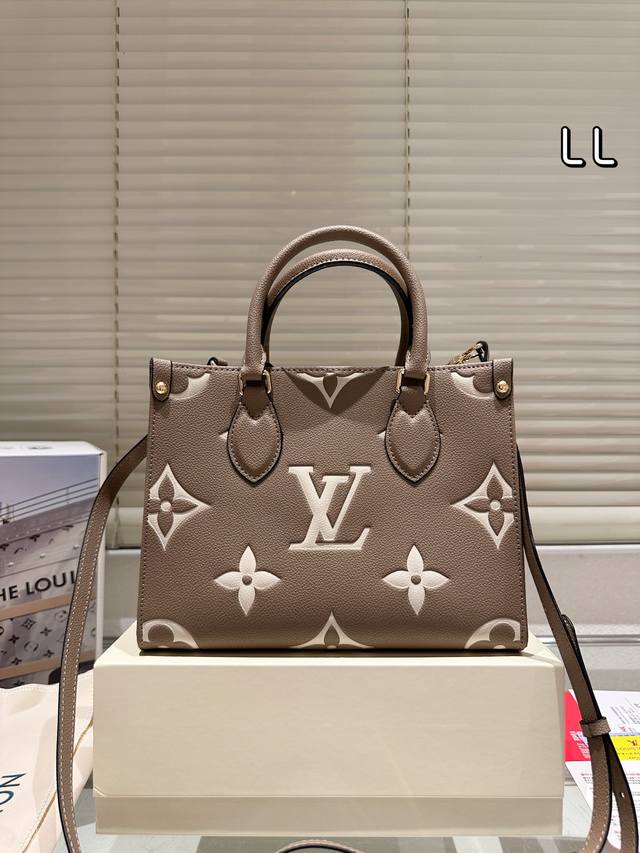 Upgraded chip version Lv Onthego 25cm printed jungle bag fashionable tote bag fo