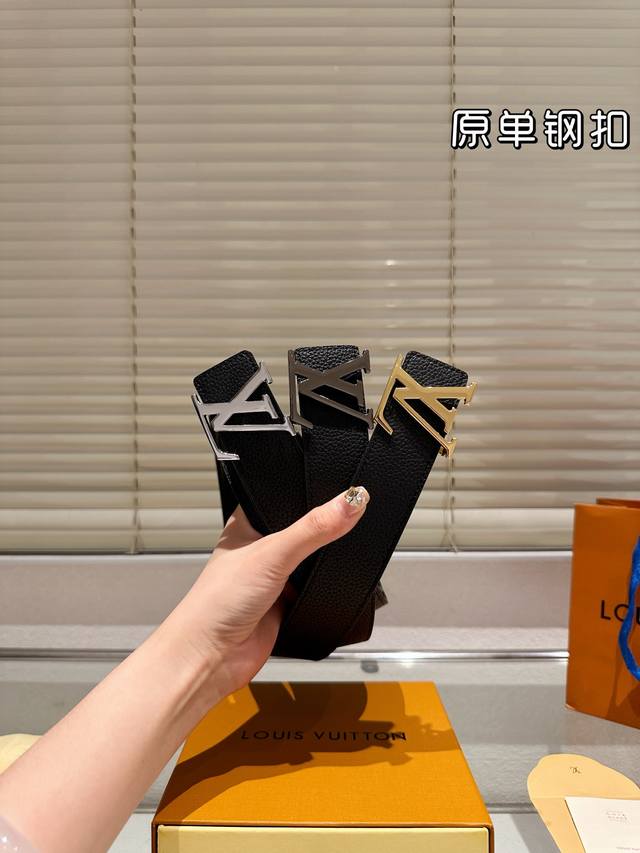 Steel buckle High version! LV leather belt ~ The most popular version among the