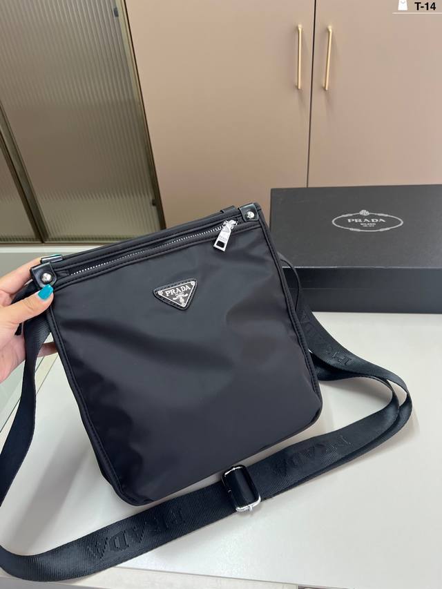 Prada Saffiano nylon triangle messenger bag shoulder and crossbody bag with exqu