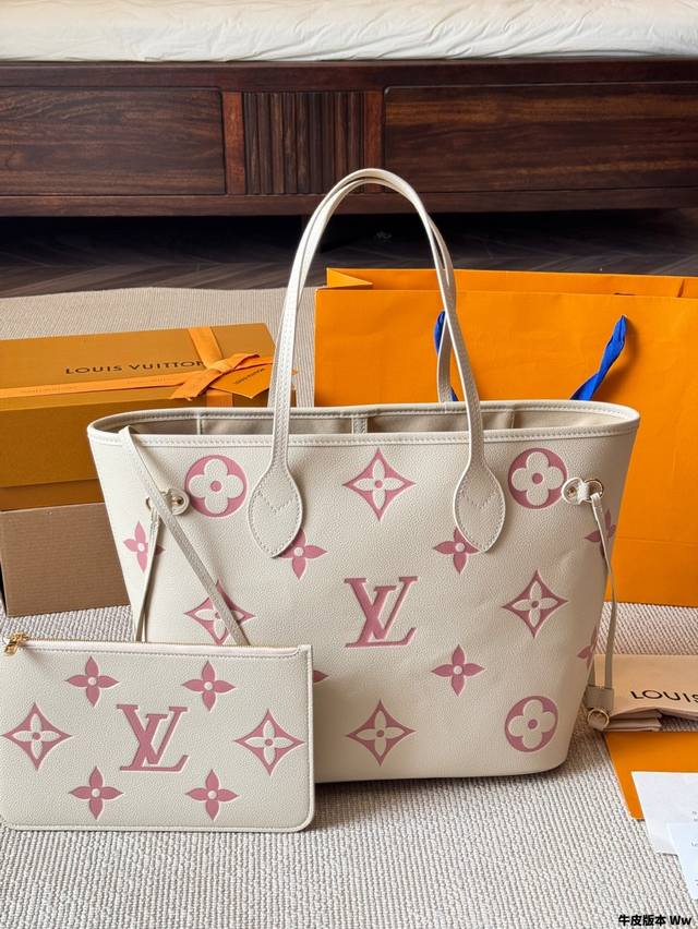 Cowhide version Lv | Neverfull medium shopping bag Entry-level style! Absolutel