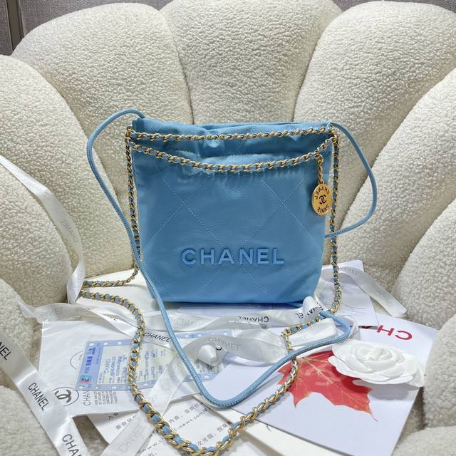 New arrival! Blue ball pattern! Chanel123S3980's Mini 22 is a hit! Chanel bags