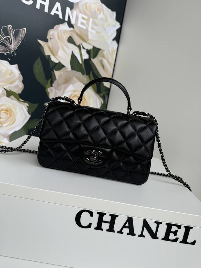 Chanel 25 Early Spring's latest Mini Cf Handle Handbag As2431. The classic diamo