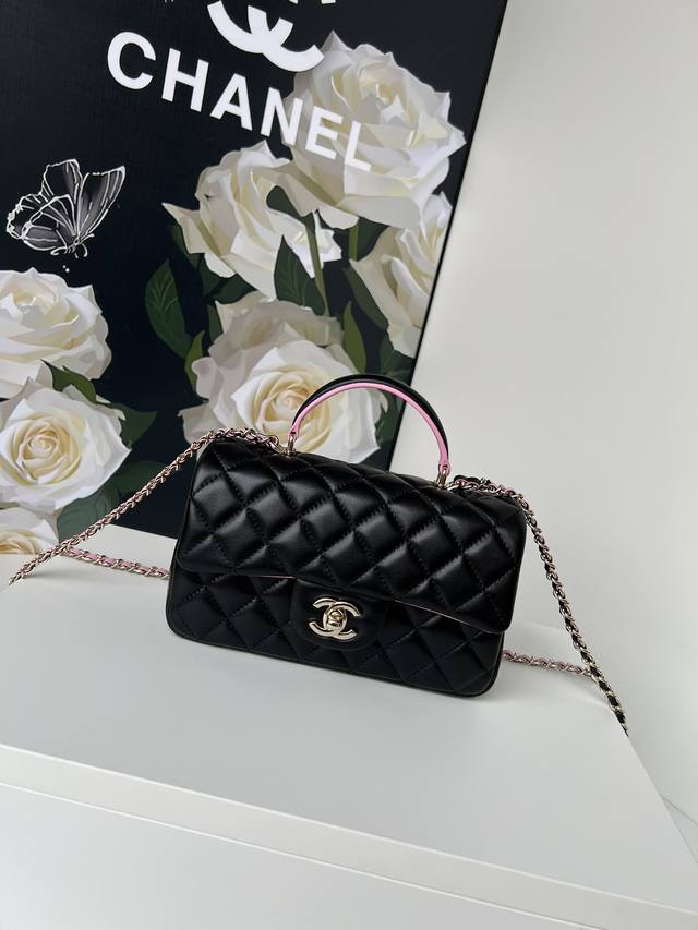 Chanel 25 Early Spring's latest Mini Cf Handle Handbag As2431. The classic diamo