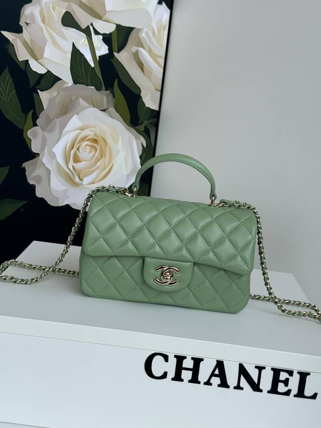 Chanel 25 Early Spring's latest Mini Cf Handle Handbag As2431. The classic diamo