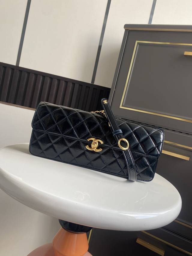 Large Premium Series Waxed Leather Flap Bag. This unique black material has a v