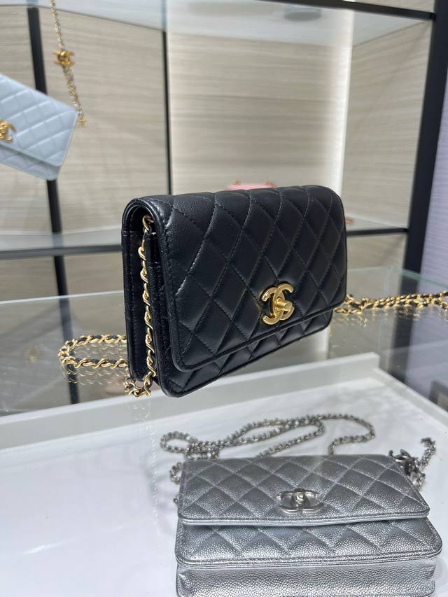 Ohanel latest 25B Woc double C buckle adjustable chain bag imported sheepskin Ap