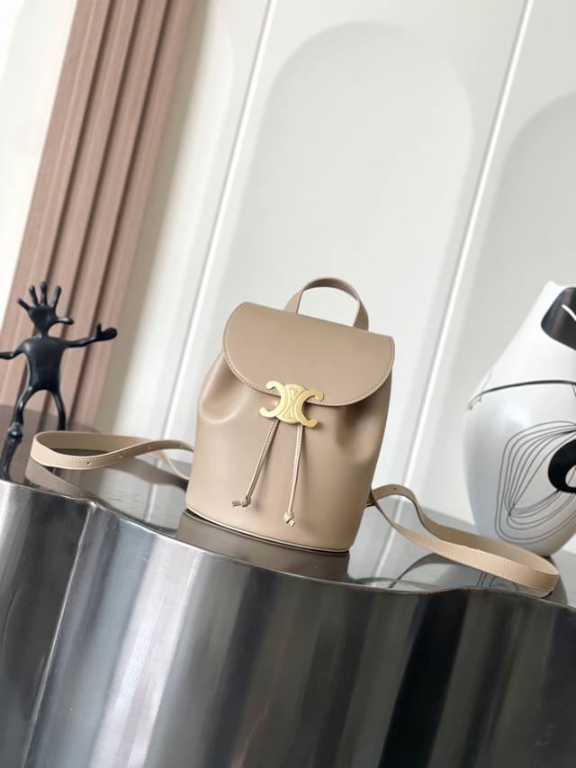 Top original new shipment Celine Bonnie smooth cowhide backpack, sheepskin linin