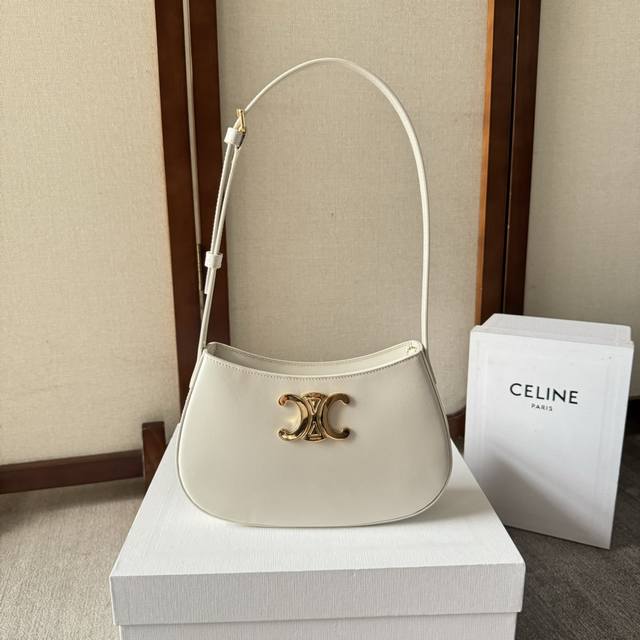 Celin_E | Tilly medium shiny cowhide leather handbag 24S new spring products are
