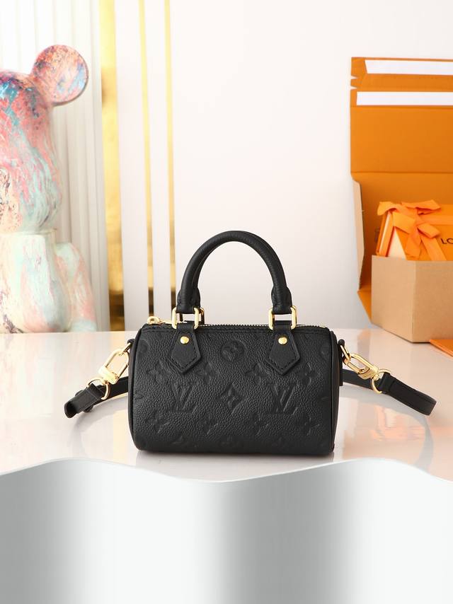 Factory price p Top original home real shot M82450 black full leather Nano Mini