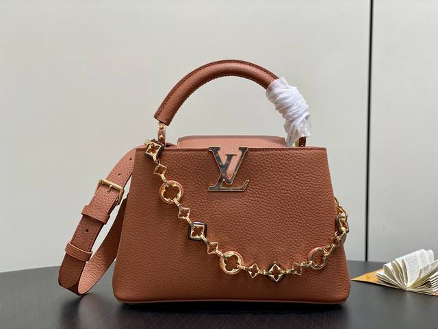 Factory Price: Original M14970 Brown M14381 Chain Full Leather Capucines BB Han