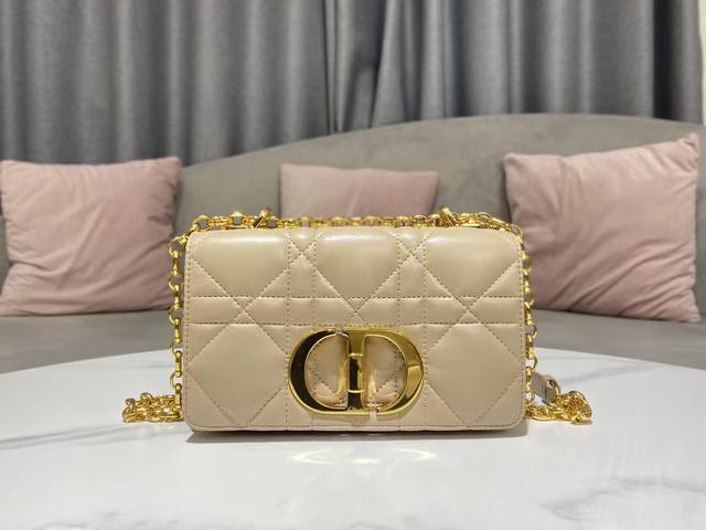 New Arrival Small Dior Caro Handbag Natural Calfskin Quilted Oversized Cannage