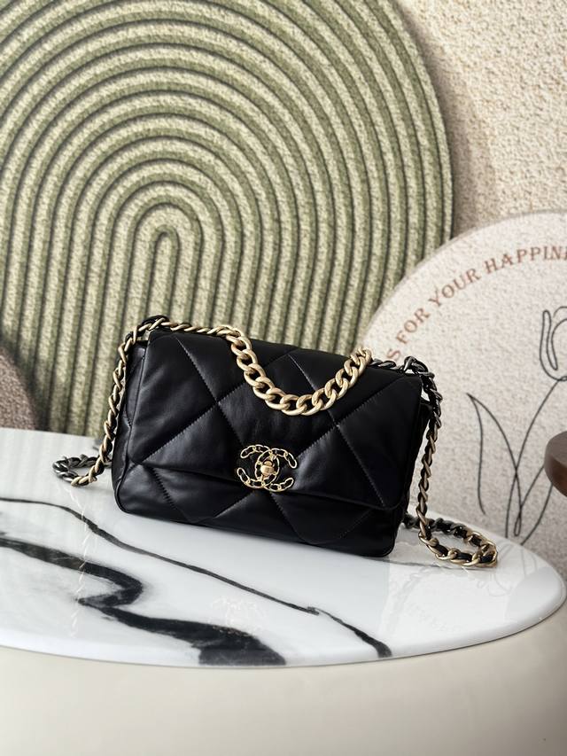 Chanel 19 goatskin flap bag in stock. The Chanel 19 handbag is the last design t