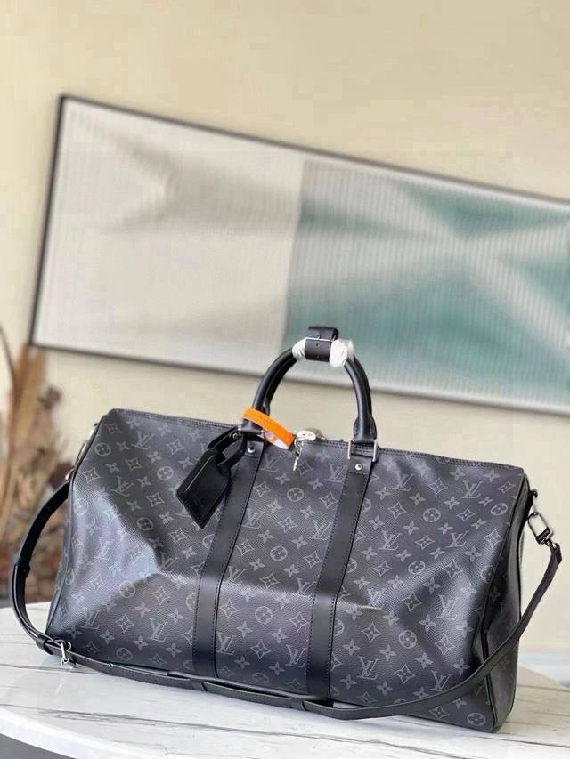 50 Size, top-grade original M40601 black flower bag, spacious and flexible. Dura