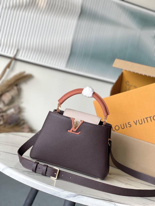 Premium Genuine Leather M12952 Small This Capucines Small handbag is crafted fr
