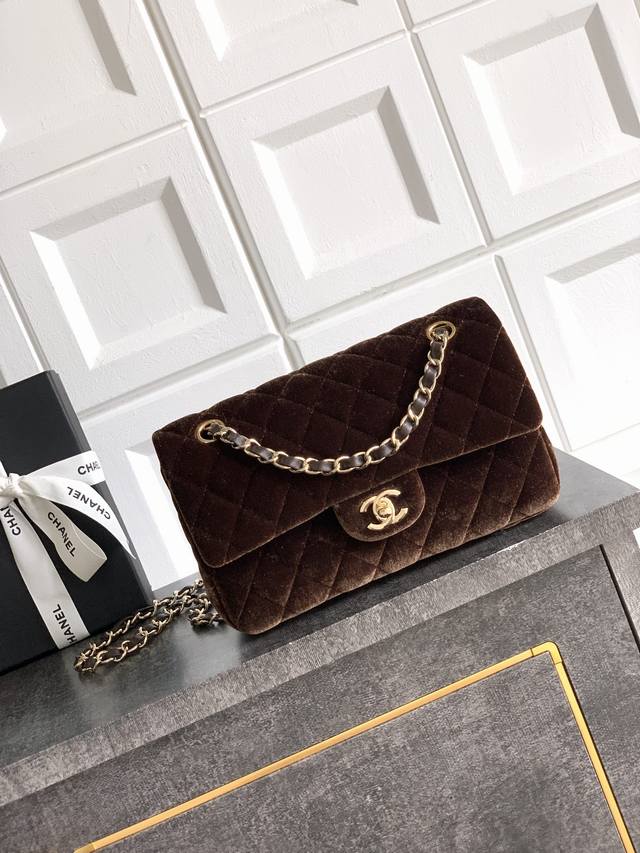Top original 118 well 23cm double cover small coffee brown Ohanel Chanel velvet
