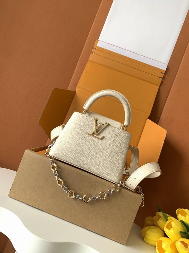 Premium All-Steel M12938 Pearl White Gold M12938 Black Gold This Capucines mini
