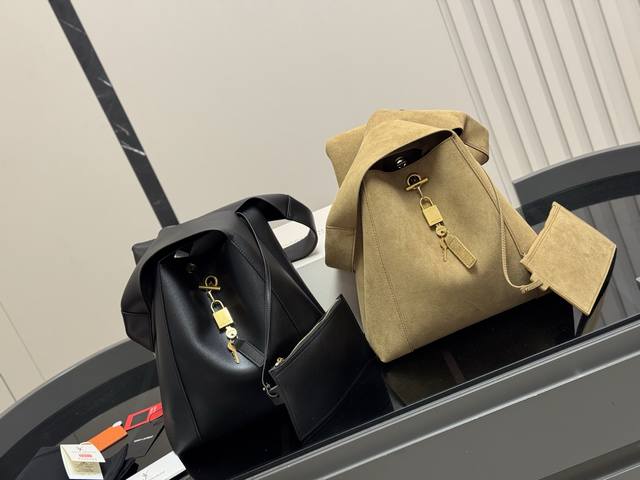 Deerskin leather with folding box airplane box Ysl Saint Laurent bucket hobo Sa