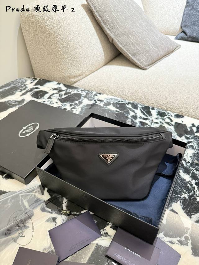 prada Re-Nylon Waterproof Casual Waist Bag and Chest Bag for Men and Women Wear