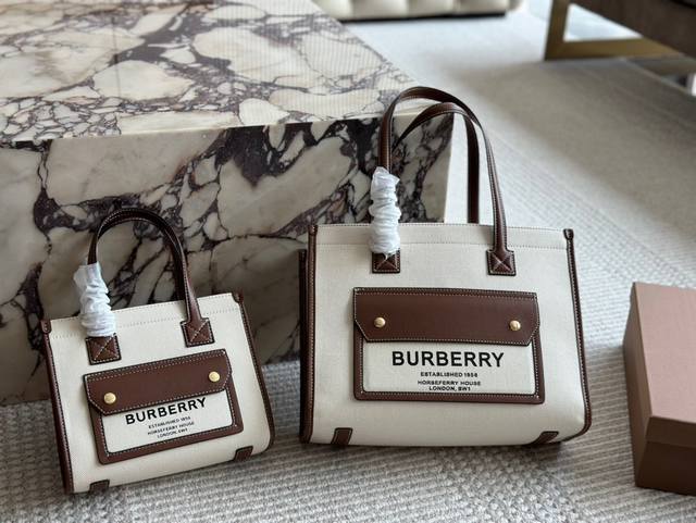 Burberry canvas tote I can