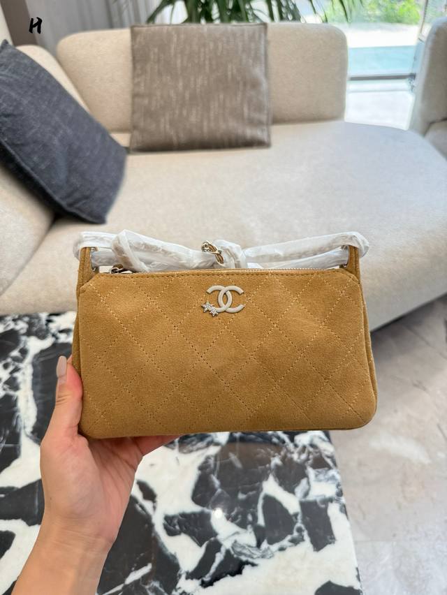 Chanel original suede mahjong bag star logo lunch bag 20cm