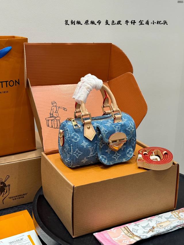 Full gift box Replica original cloth and steel hardware with silk scarf Lv Nano