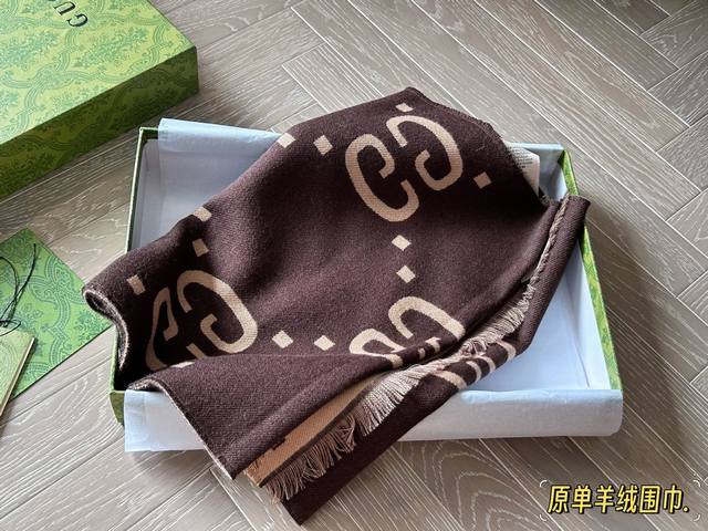 Cashmere with box Original cashmere scarf Size: 45* Cm Gg Ace cashmere scarf An