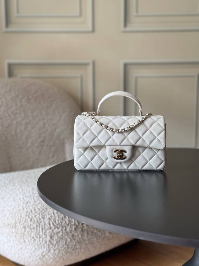 Light Gold Chain Chanel 21K Latest Mini Cf Handle Handbag As2431 Classic diamond