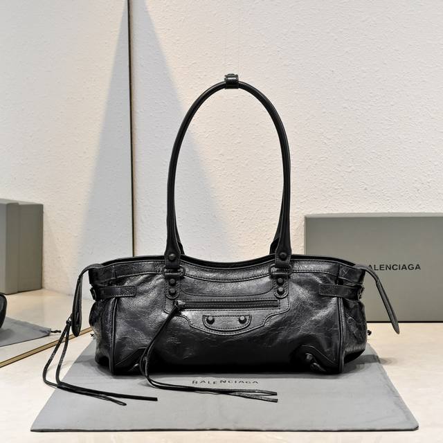 Genuine Bajia style long-handle motorcycle bag, color: classic black
