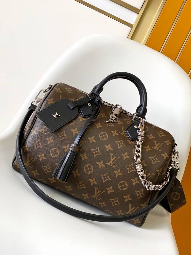 N87211 Ostrich pattern M11495 Monogram M12243 The Speedy Soft 30 Boho handbag, a