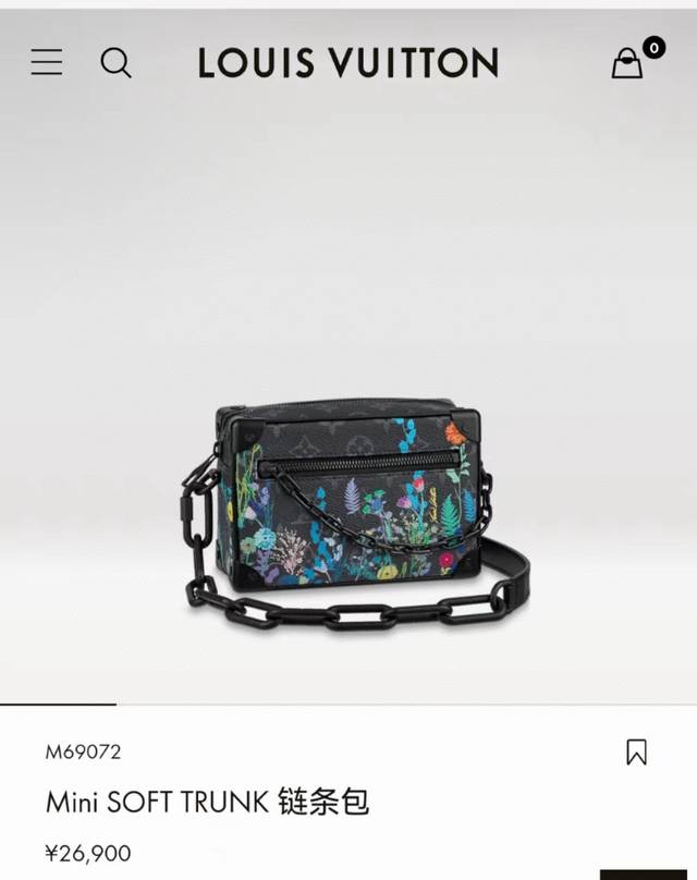 Premium original M69072 silk-screened Mini Soft Trunk handbag featuring the ico