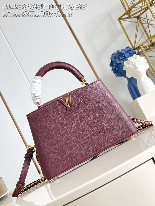 Factory Price: Original M48865 Burgundy Chain, Small Size. This Capucines Bb ha