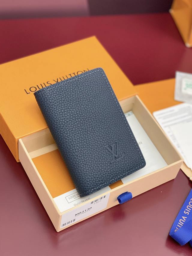 Factory Price: M83130 Royal Blue! Embossed Logo! Taurillon Card Holder! Made of