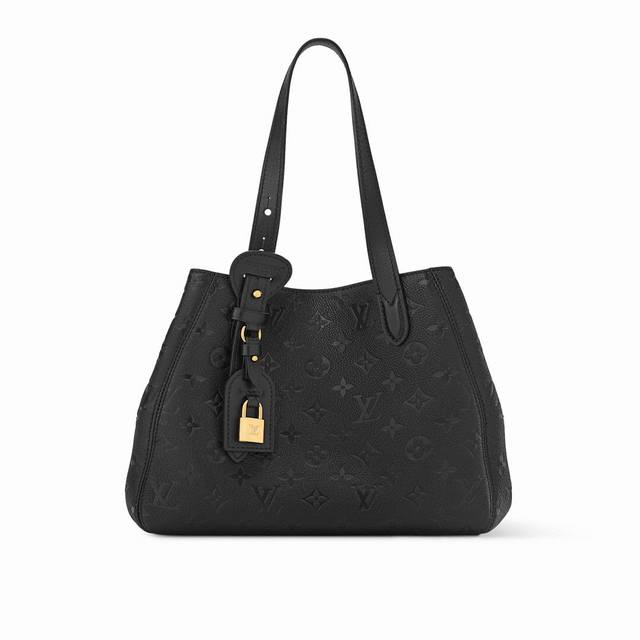 M25858 Black Official Website Picture Full Leather Embossed Shoulder Bag All In