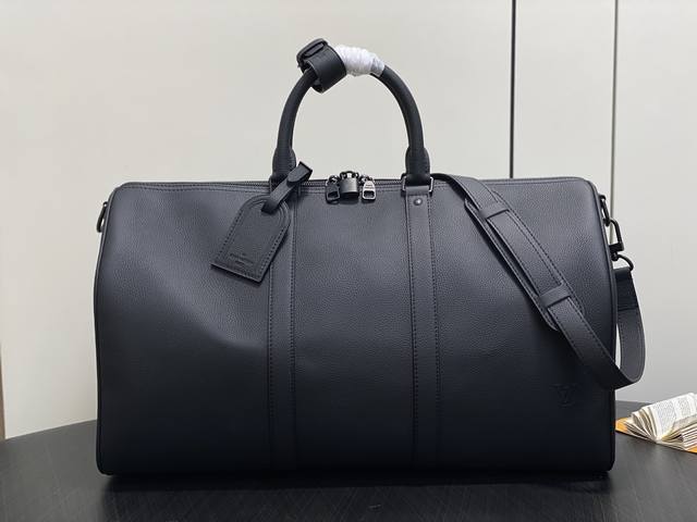 Original M26118 Black Business Leather Travel Bag Keepall Bandouli