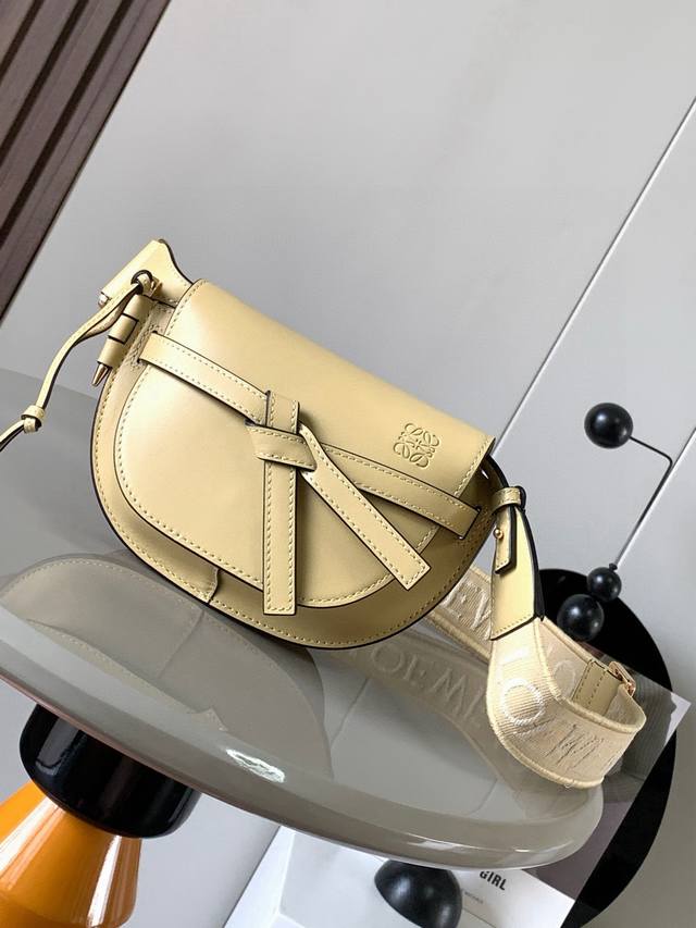 The popular mini 21cm saddle bag with new lettered wide shoulder strap. The wide