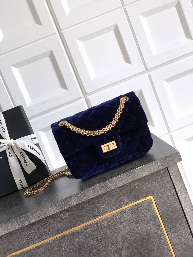 Premium original taro purple Ohanel 552225A velvet black upgraded 20cm mini F r