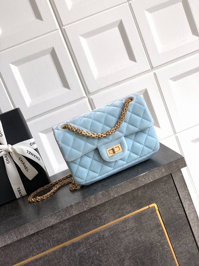 Top-grade original Glacier Blue Ohanel 552225A Velvet Black Upgraded 20cm Mini F
